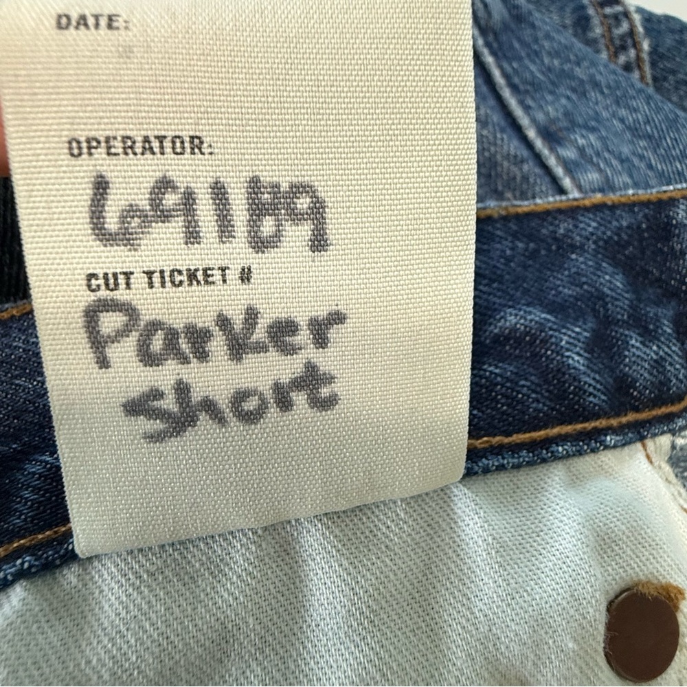 Agolde Parker High Waist Cutoff Jean Shorts Women 27 Raw Hem Button Fly Blue - Picture 8 of 13
